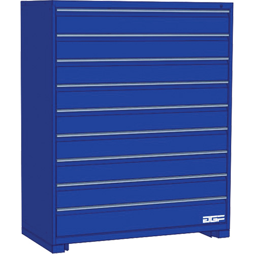 Modular Drawer Cabinet, 9 Drawers, 24" W x 28" D x 60" H, Blue Industrial Sales