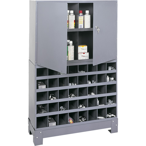 Unit&eacute; de stockage modulaire pour petites pi&egrave;ces, Acier, 0 tiroirs, 33-3/4" x 12-1/4" x 53-1/2", Gris Industrial Sales