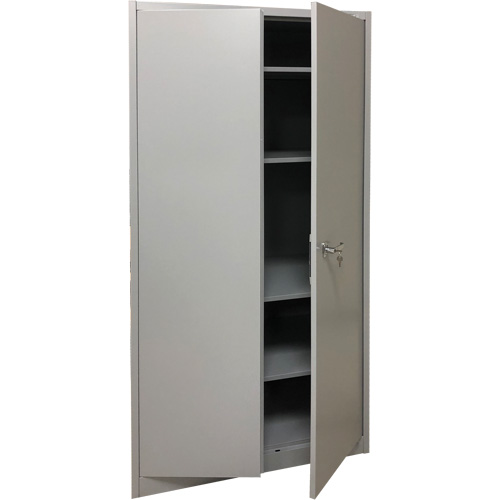 Armoire de rangement, Acier, 4 Tablettes, 78" h x 36" la x 24" P, Gris Industrial Sales