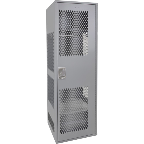 Gear Locker with Door, Steel, 24" W x 18" D x 72" H, Grey Industrial Sales