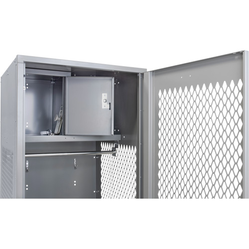 Gear Locker with Door, Steel, 24" W x 18" D x 72" H, Grey Industrial Sales