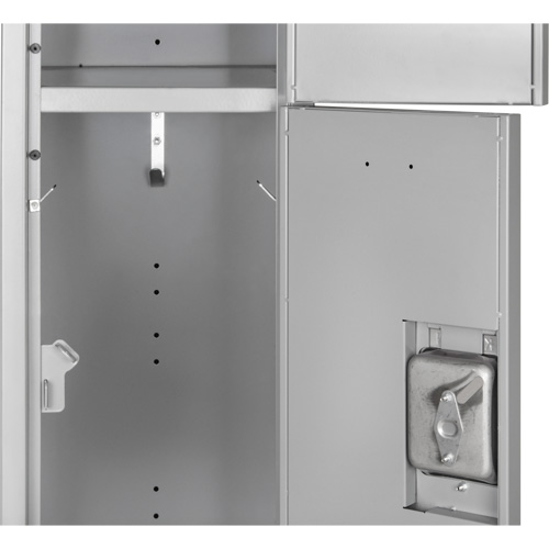 Lockers, 3 -tier, 12" x 18" x 76", Steel, Grey, Knocked Down Industrial Sales
