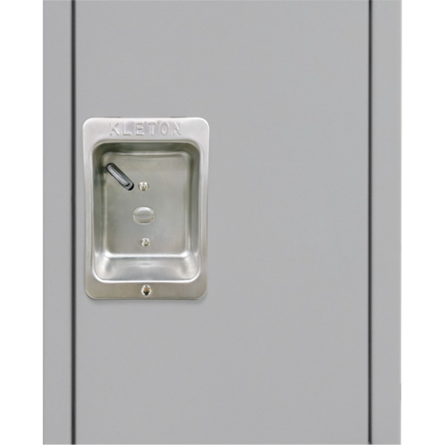 Lockers, 3 -tier, 12" x 18" x 76", Steel, Grey, Knocked Down Industrial Sales