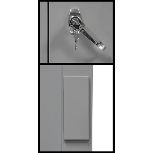 Counter-High Storage Cabinet, Steel, 2 Shelves, 42" H x 30" W x 15" D, Grey Industrial Sales
