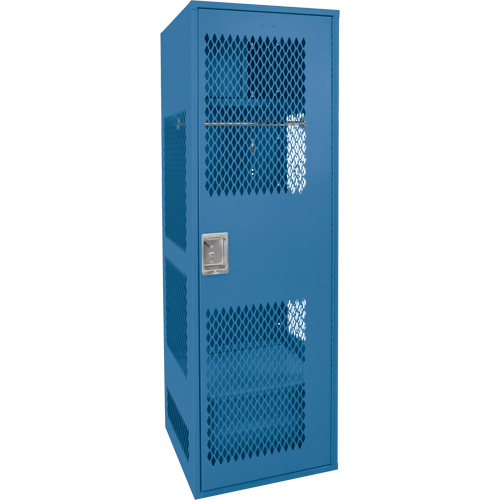 Gear Locker with Door, Steel, 24" W x 18" D x 72" H, Dark Blue Industrial Sales