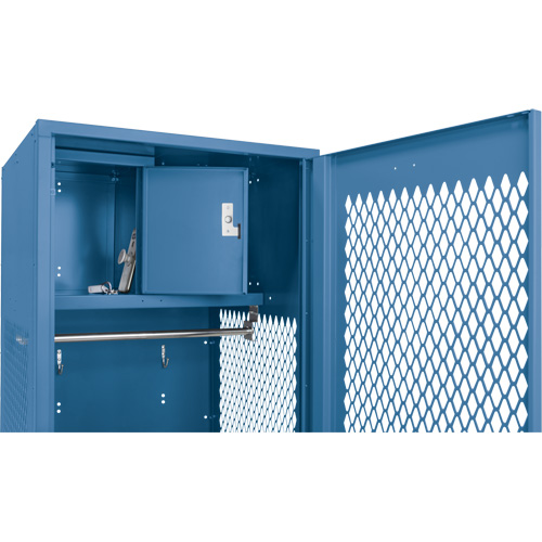 Gear Locker with Door, Steel, 24" W x 18" D x 72" H, Dark Blue Industrial Sales