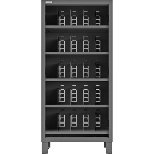 Armoire robuste &agrave; façade ouverte avec s&eacute;parateurs, Acier, 0 tiroirs, 36" x 24" x 78", Gris Industrial Sales