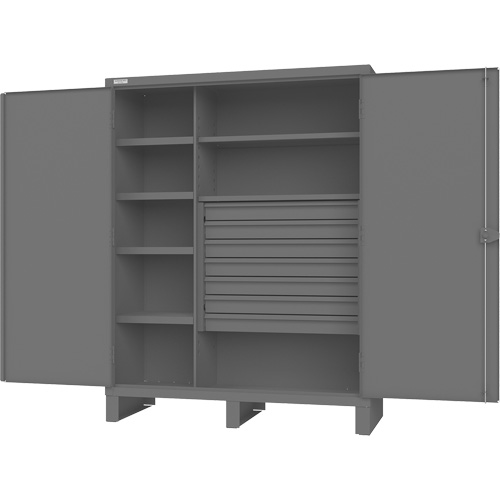 Armoire &agrave; portes encastr&eacute;es standards, Acier, 60" la x 24" p x 78" h, Gris Industrial Sales