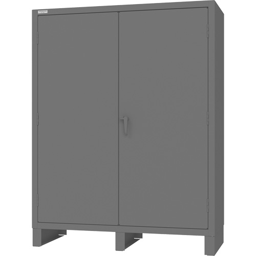 Armoire &agrave; portes encastr&eacute;es standards, Acier, 60" la x 24" p x 78" h, Gris Industrial Sales
