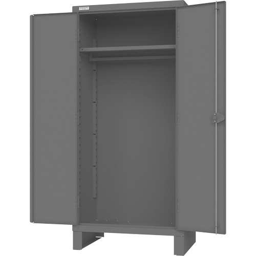 Armoire avec barre de suspension et portes encastr&eacute;es standards , Acier, 78" h x 36" la x 24" P, Gris Industrial Sales