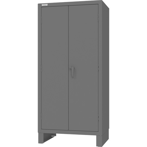 Armoire avec barre de suspension et portes encastr&eacute;es standards , Acier, 78" h x 36" la x 24" P, Gris Industrial Sales