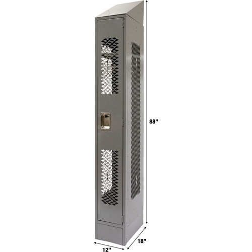 Casiers ventil&eacute;s, 12" x 18" x 88", Acier, Gris, D&eacute;mont&eacute;, Perfor&eacute; Industrial Sales