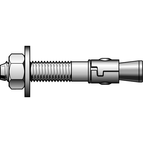 Boulon d'ancrage &agrave; gaine, Zingu&eacute;, 3/8" x 5" Industrial Sales
