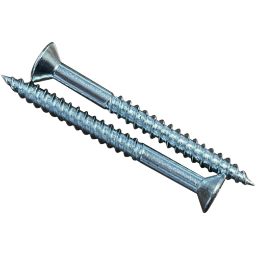 Flat SOC Wood Screws, #10 x 2" L, Zinc Plated Industrial Sales