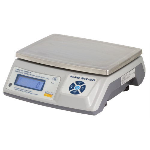 Electronic Digital Weighing Scales, 60 lbs. / 30 kg Cap., 0.01 kg/10 g/0.02 lbs./0.5 oz. Graduations Industrial Sales