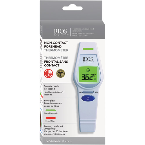 Non-Contact Forehead Thermometer, 0°C - 100.0°C (32.0°F - 212.0°F), Fixed Emmissivity Industrial Sales