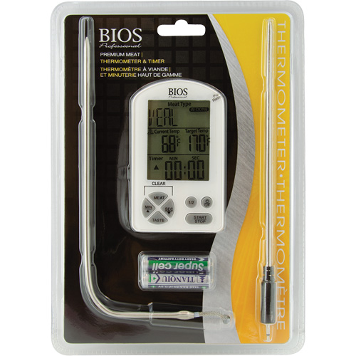Premium Meat Thermometer & Timer, Contact, Digital, -4-122°F (-20-50°C) Industrial Sales