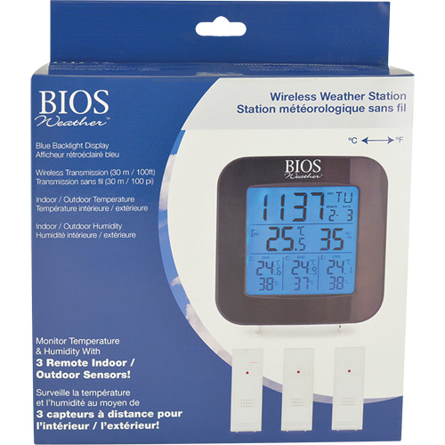 Wireless Weather Station with 3 Sensors, Non-Contact, Digital, 40-158°F (-40-70°C) Industrial Sales