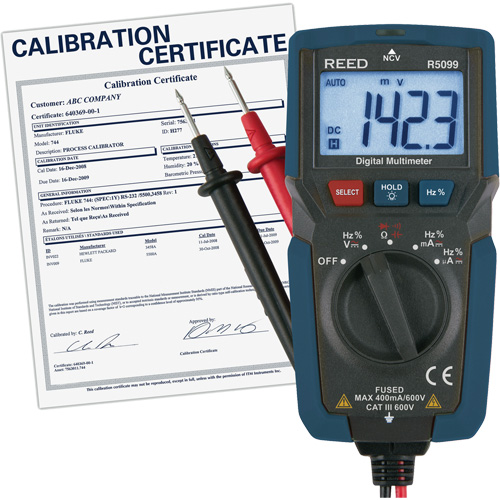 Multim&egrave;tre compact avec mesure de tension sans contact et certificat de calibration, Tension c.a./c.c., Courant c.a./c.c. Industrial Sales