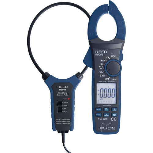 True RMS Clamp Meter with Flexible Current Probe & Calibration Certificate, AC/DC Voltage, AC/DC Current Industrial Sales