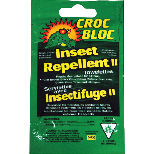 Insectifuge, 6 heures de protection, DEET &agrave; 30 %, Serviette, 5,58 g Industrial Sales