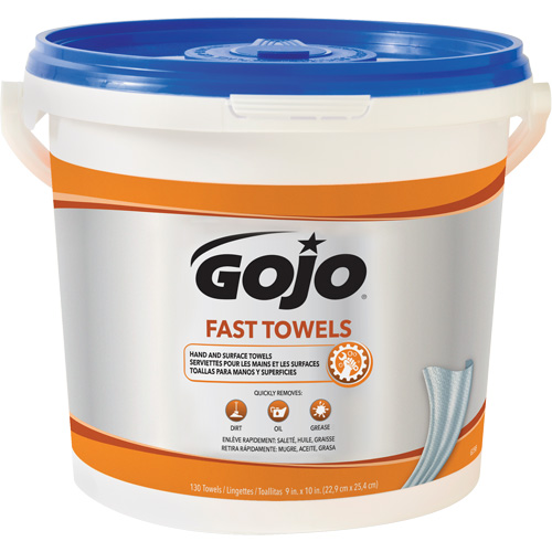 Fast Wipes&reg; Hand Cleaning Towels, 130 Wipes, 10" x 9" Industrial Sales