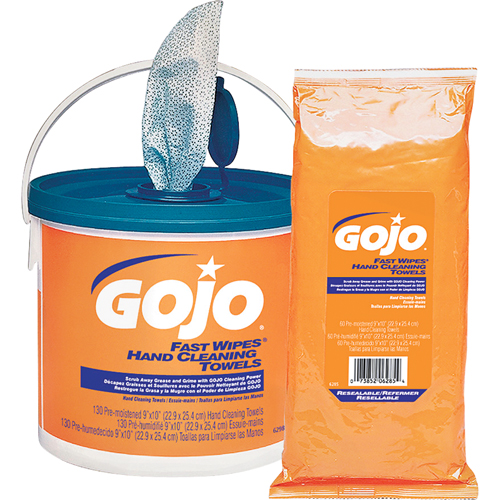 Fast Wipes&reg; Hand Cleaning Towels, 130 Wipes, 10" x 9" Industrial Sales