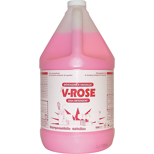 D&eacute;tergent liquide pour vaisselle V-Rose, Liquide, 4 L, Fraîcheur Industrial Sales