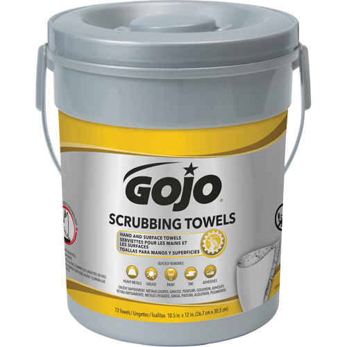 Scrubbing Towels, 72 Wipes, 12" x 10-1/2" Industrial Sales
