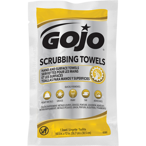 Scrubbing Towels, 80 Wipes, 12-1/4" x 10-1/2" Industrial Sales