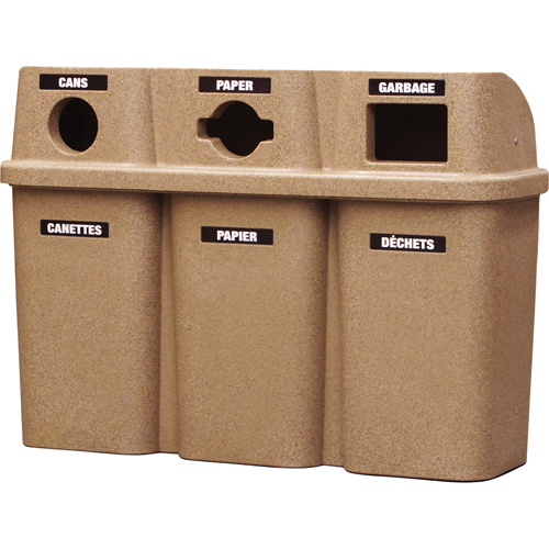 Contenants de recyclage Bullseye, Bord de rue, Plastique, 3 x 22 gal. US Industrial Sales