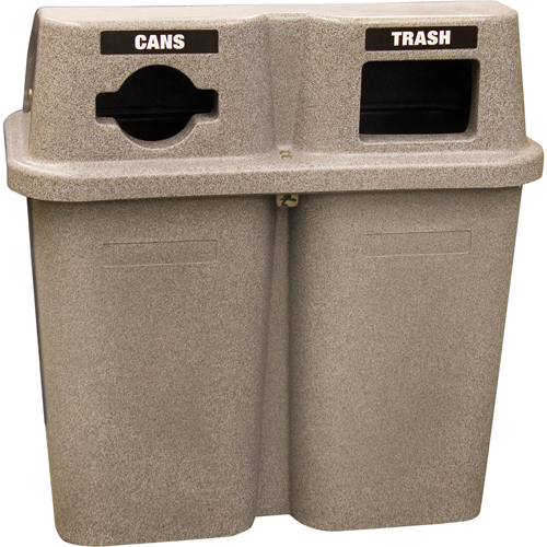 Contenants de recyclage Bullseye, Bord de rue, Plastique, 2 x 22 gal. US Industrial Sales
