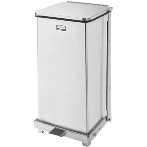Corbeille &agrave; p&eacute;dale carr&eacute;e avec doublure Defenders, Acier inoxydable, Capacit&eacute; 6,5 gal. US Industrial Sales