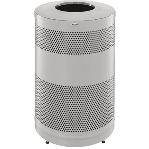 Classics Open Top Decorative Waste Bin, Stainless Steel, 51 US gal. Capacity Industrial Sales