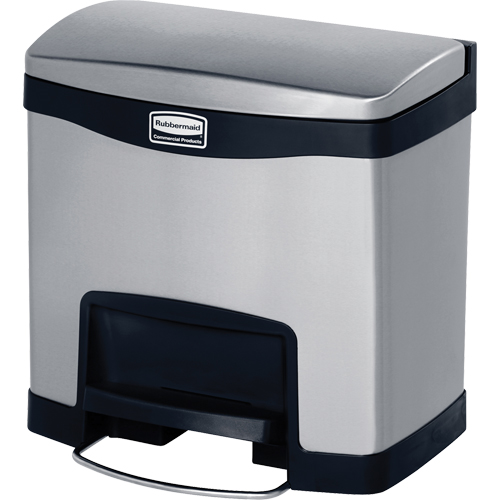 Contenant &agrave; d&eacute;chets Slim Jim , Acier inoxydable, Capacit&eacute; 4 gal. US Industrial Sales