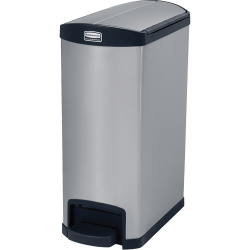 Contenant &agrave; d&eacute;chets Slim Jim , Acier inoxydable, Capacit&eacute; 13 gal. US Industrial Sales