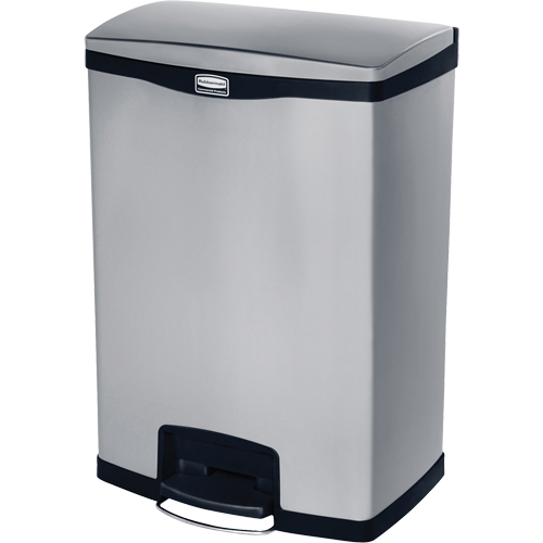 Contenant &agrave; d&eacute;chets Slim Jim , Acier inoxydable, Capacit&eacute; 24 gal. US Industrial Sales