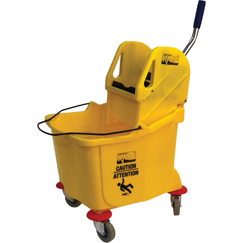 Mop Bucket and Wringer, Down Press, 9.5 US Gal.(38 Quart), Yellow Industrial Sales