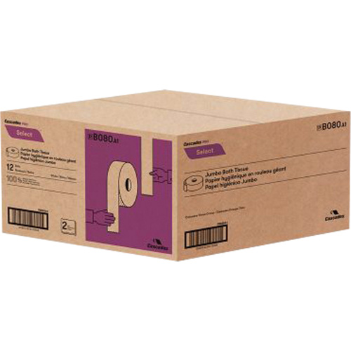 Pro Select Toilet Paper, Jumbo Roll, 2 Ply, 500' Length, White Industrial Sales