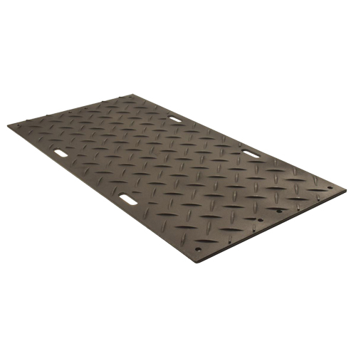 Medium-Duty Ground Protection, 4' x 8', High Density Polyethylene, Smooth/Textured, Black Industrial Sales
