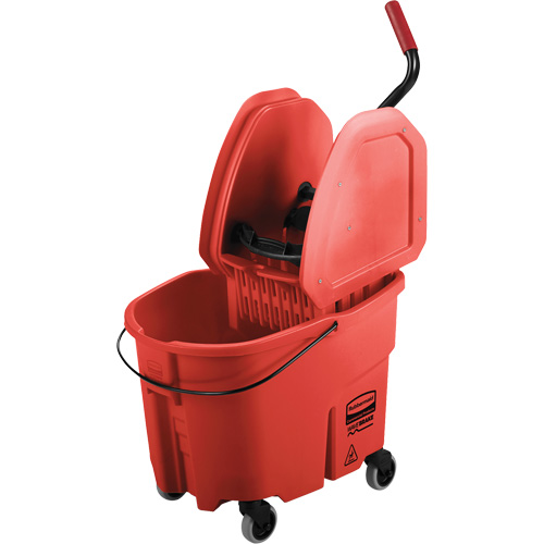 WaveBrake&reg; Mop Bucket & Wringer Combo Pack, Down Press, 8.75 US Gal.(35 Quart), Red Industrial Sales