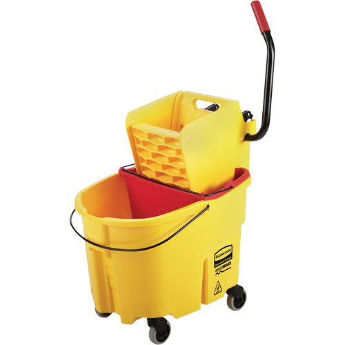 WaveBrake&reg; Mop Bucket & Wringer Combo Pack, Side Press, 8.75 US Gal.(35 Quart), Yellow Industrial Sales