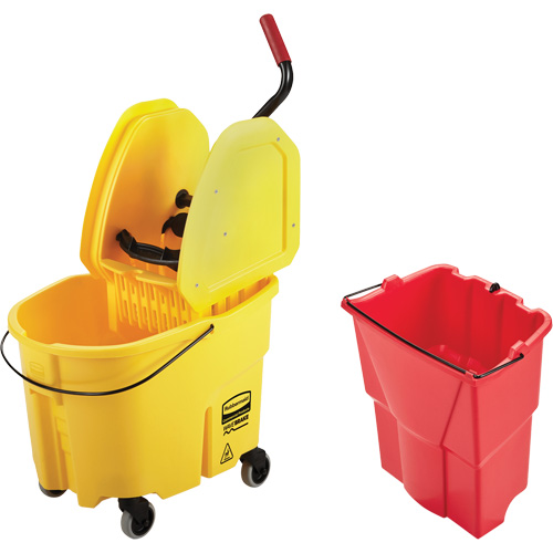 WaveBrake&reg; Mop Bucket & Wringer Combo Pack, Down Press, 8.75 US Gal.(35 Quart), Yellow Industrial Sales