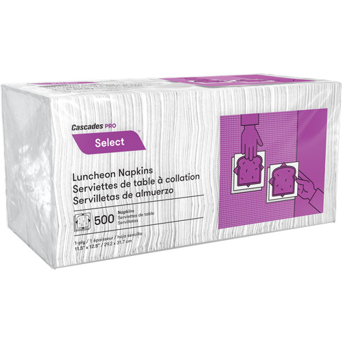 Pro Select 1/4 Fold Luncheon Napkins, 1 Ply, 12.5" x 11.5" Industrial Sales