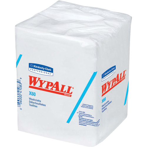 X60 Hygienic Washcloths, All-Purpose, 12-1/2" L x 10" W Industrial Sales