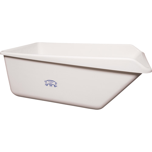 Bac de rangement avec rebord inclin&eacute;, Plastique, Blanc Industrial Sales