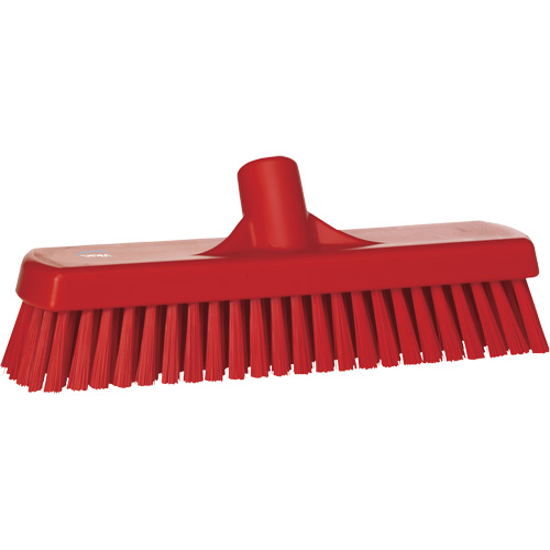 Brosse &agrave; r&eacute;curer pour planchers et murs, Crins Ferme, 12", Polyester, Rouge Industrial Sales