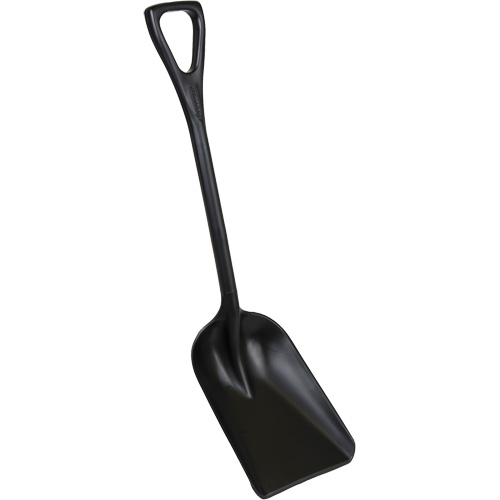 One-Piece Hygienic Shovel, 10" x 6" Blade, 37-1/2" Length, Plastic, Black Industrial Sales