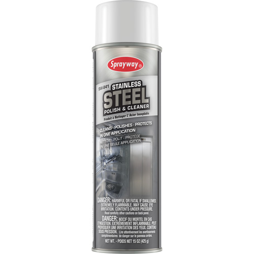Produit de polissage et nettoyage pour l'acier inoxydable, 20 oz, Canette a&eacute;rosol Industrial Sales