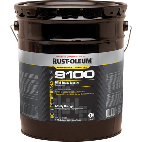 9100 System DTM Epoxy Mastic Base, Safety Orange, 5 gal., Pail Industrial Sales